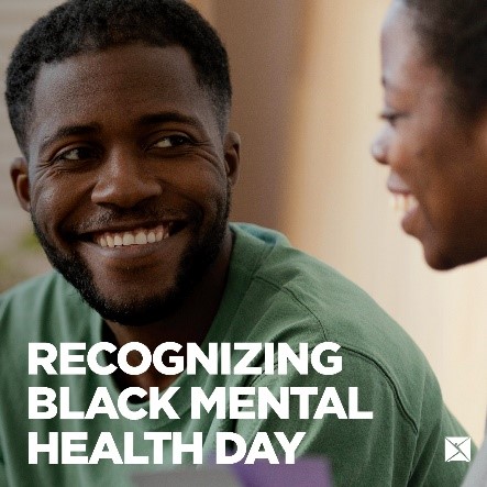 Box saying Recognizing Black Mental Health Day